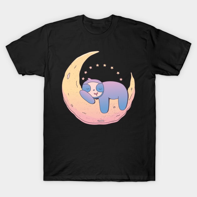 Sloth On Moon Sloth On The Moon T-Shirt by BK55